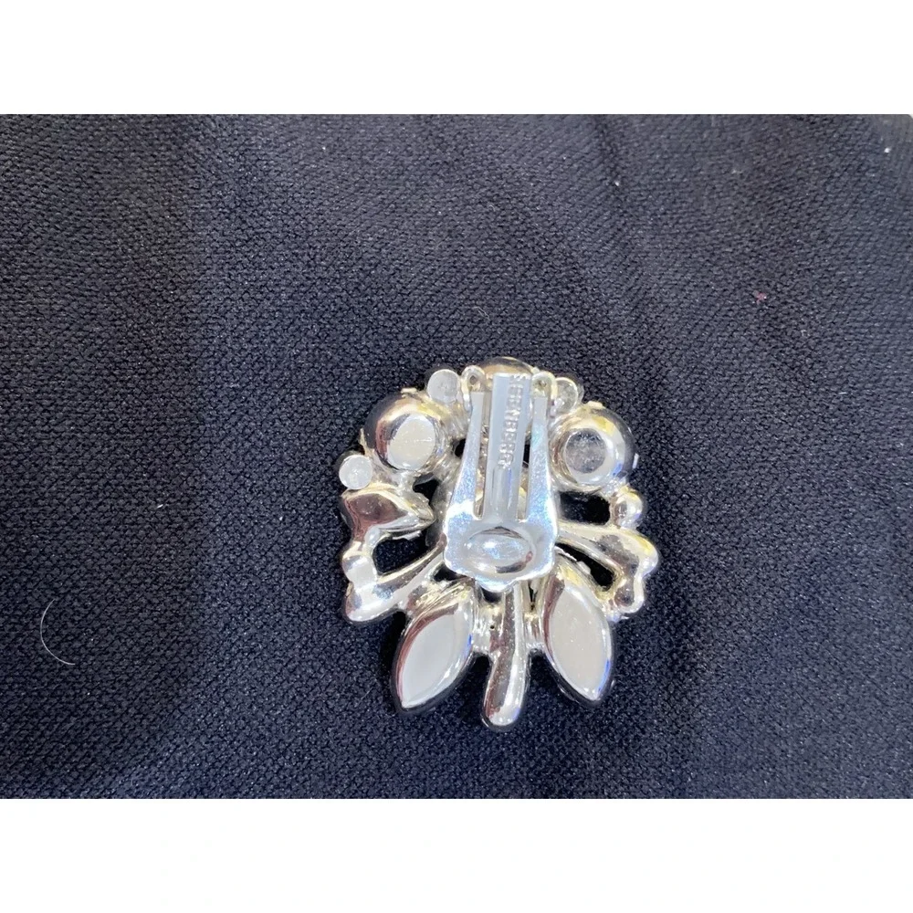 EISENBERG Vintage Crystal Rhinestone Climber Clip-on Earrings Circa‎ 1950 Signed
